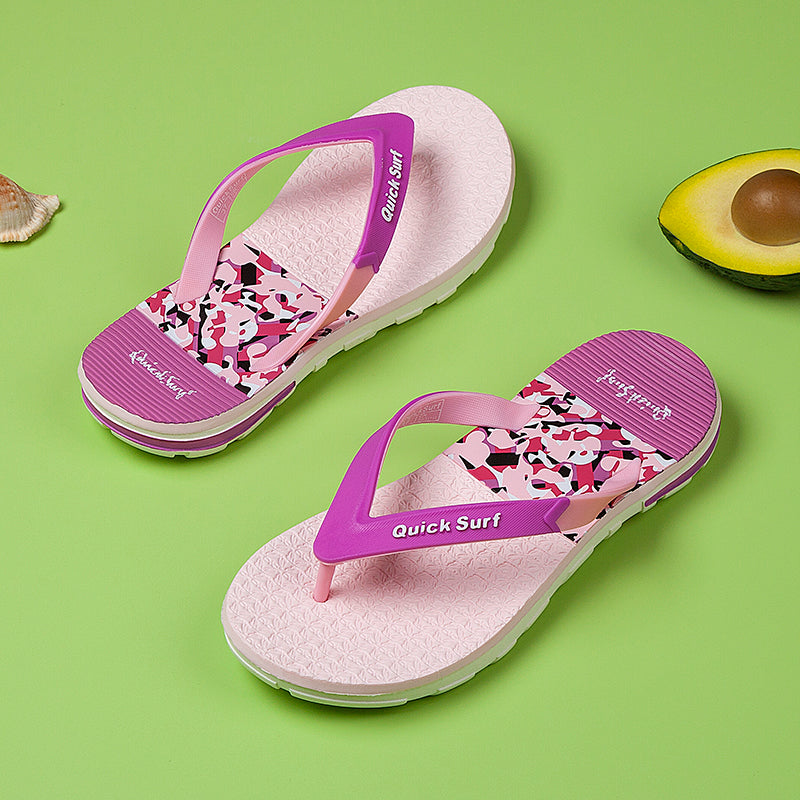 Quicksurf Women's Tropical Flip Flops with Comfort Arch